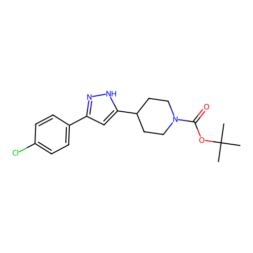 tert-butyl 4-[3-(4-chlorophenyl)-1H-pyrazol-5-yl]piperidine-1-carboxylate structure