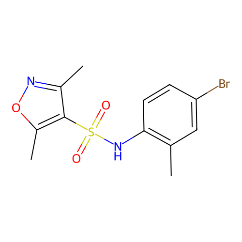 N-(4-bromo-2-methylphenyl)-3,5-dimethyl-1,2-oxazole-4-sulfonamide structure
