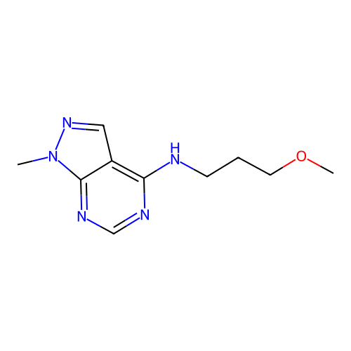 N-(3-methoxypropyl)-1-methyl-1H-pyrazolo[3,4-d]pyrimidin-4-amine structure