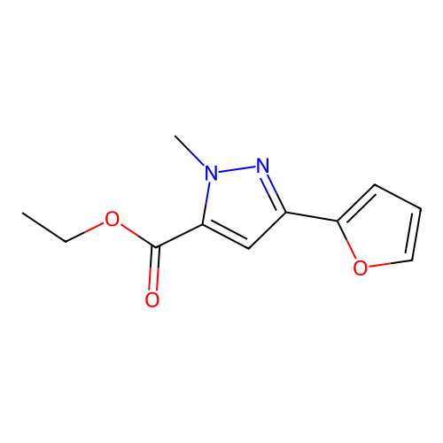 Ethyl 3-(furan-2-yl)-1-methyl-1H-pyrazole-5-carboxylate structure