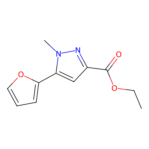 Ethyl 5-(furan-2-yl)-1-methyl-1H-pyrazole-3-carboxylate structure