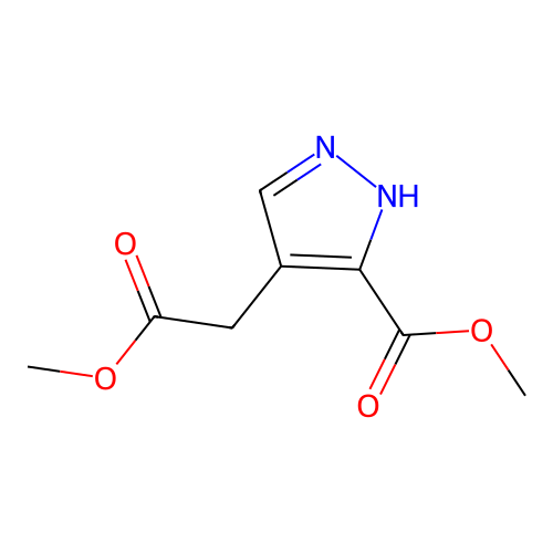 methyl 4-(2-methoxy-2-oxoethyl)-1H-pyrazole-5-carboxylate structure