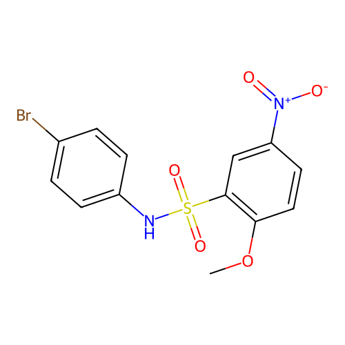 N-(4-bromophenyl)-2-methoxy-5-nitrobenzenesulfonamide structure