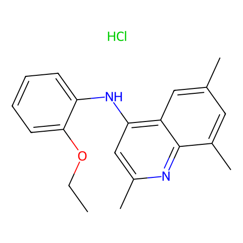 N-(2-ethoxyphenyl)-2,6,8-trimethylquinolin-4-amine hydrochloride structure