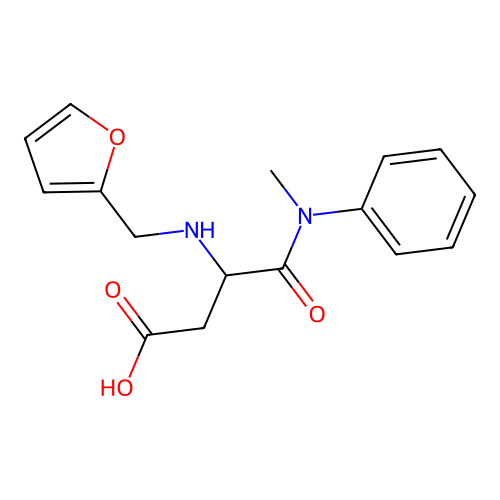 N~2~-(furan-2-ylmethyl)-N-methyl-N-phenyl-alpha-asparagine structure