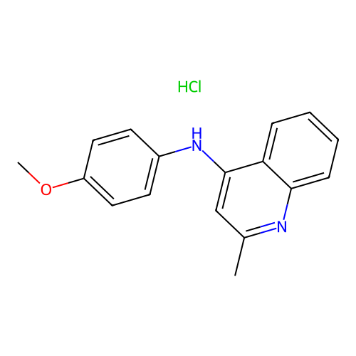 N-(4-methoxyphenyl)-2-methylquinolin-4-amine hydrochloride structure
