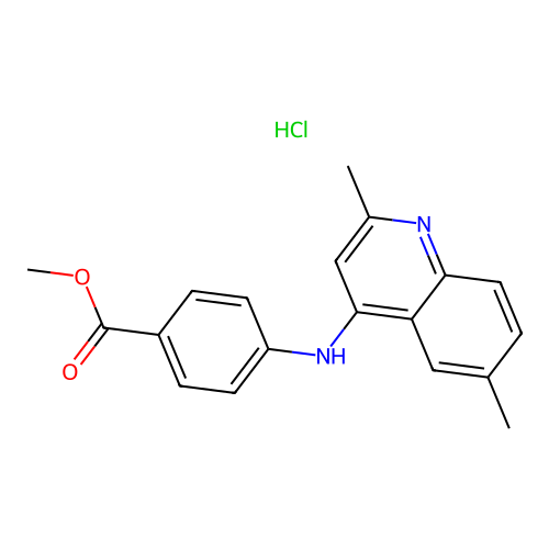 Methyl 4-((2,6-dimethylquinolin-4-yl)amino)benzoate hydrochloride structure
