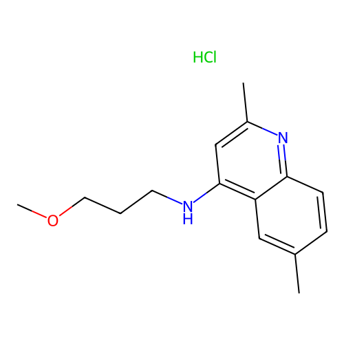 N-(3-methoxypropyl)-2,6-dimethylquinolin-4-amine hydrochloride structure