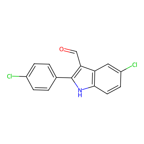 5-chloro-2-(4-chlorophenyl)-1H-indole-3-carbaldehyde structure