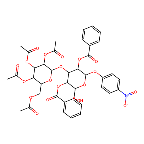 [5-benzoyloxy-2-(hydroxymethyl)-6-(4-nitrophenoxy)-4-[3,4,5-triacetyloxy-6-(acetyloxymethyl)oxan-2-yl]oxyoxan-3-yl] benzoate structure