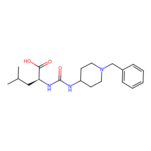 N-[(1-benzylpiperidin-4-yl)carbamoyl]-L-leucine structure