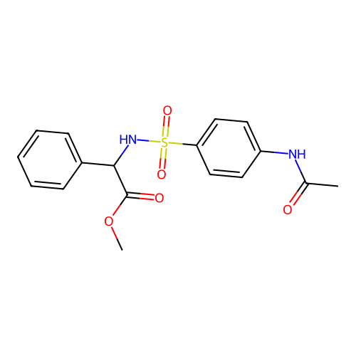 Methyl 2-[(4-acetamidophenyl)sulfonylamino]-2-phenylacetate structure