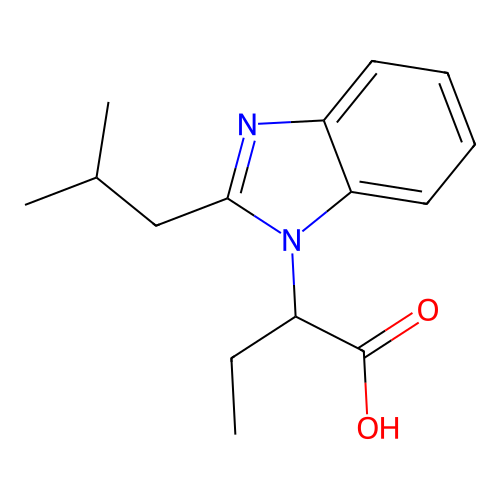 2-[2-(2-Methylpropyl)benzimidazolyl]butanoic acid structure