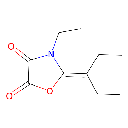 3-Ethyl-2-(1-ethylpropylidene)oxazolidine-4,5-dione structure