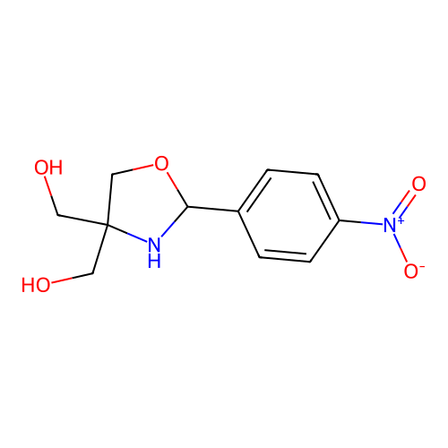 [4-(Hydroxymethyl)-2-(4-nitrophenyl)-1,3-oxazolidin-4-yl]methanol structure