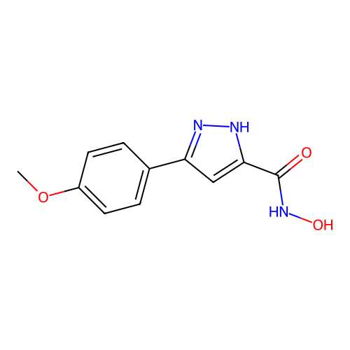 N-hydroxy-5-(4-methoxyphenyl)-1H-pyrazole-3-carboxamide structure