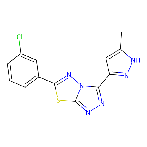 C13H9ClN6S structure