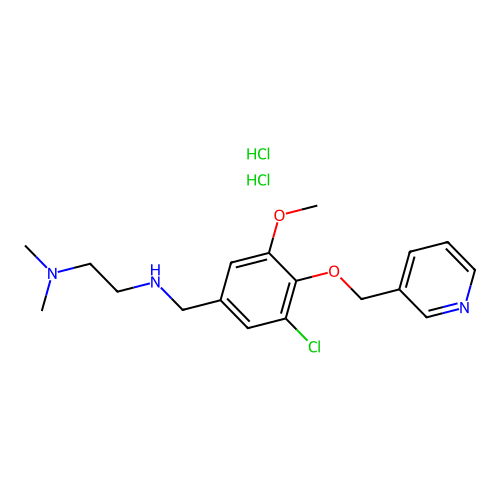 N-[[3-chloro-5-methoxy-4-(pyridin-3-ylmethoxy)phenyl]methyl]-N',N'-dimethylethane-1,2-diamine dihydrochloride structure