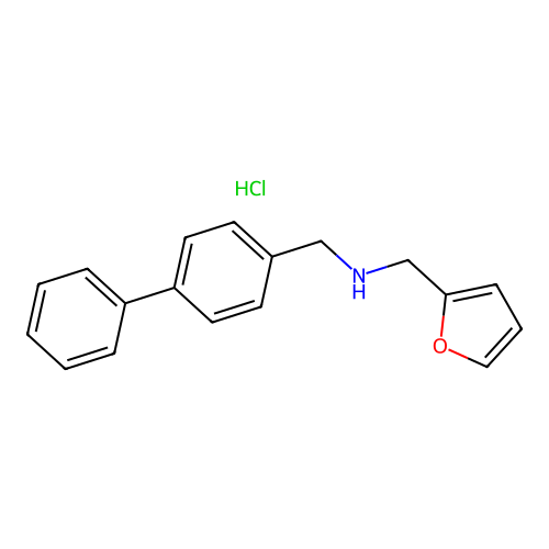 1-([1,1'-biphenyl]-4-yl)-N-(furan-2-ylmethyl)methanamine hydrochloride structure