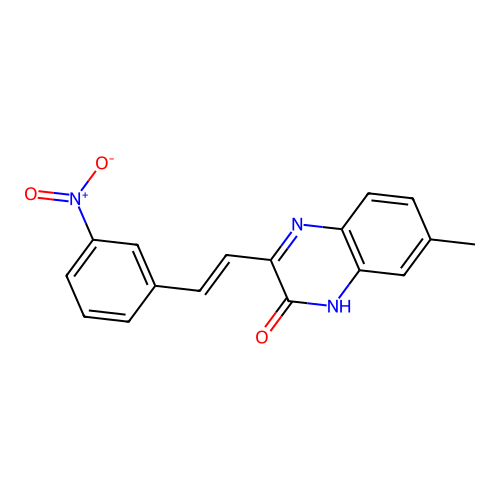 7-methyl-3-[(E)-2-(3-nitrophenyl)ethenyl]-1H-quinoxalin-2-one structure