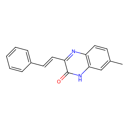 7-methyl-3-[(E)-2-phenylethenyl]-1H-quinoxalin-2-one structure