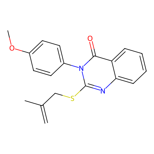 3-(4-methoxyphenyl)-2-[(2-methyl-2-propenyl)thio]-4(3H)-quinazolinone structure
