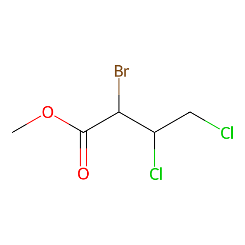 Methyl erythro-2-bromo-3,4-dichlorobutyrate structure