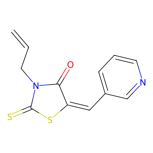 (E)-3-allyl-5-(pyridin-3-ylmethylene)-2-thioxothiazolidin-4-one structure