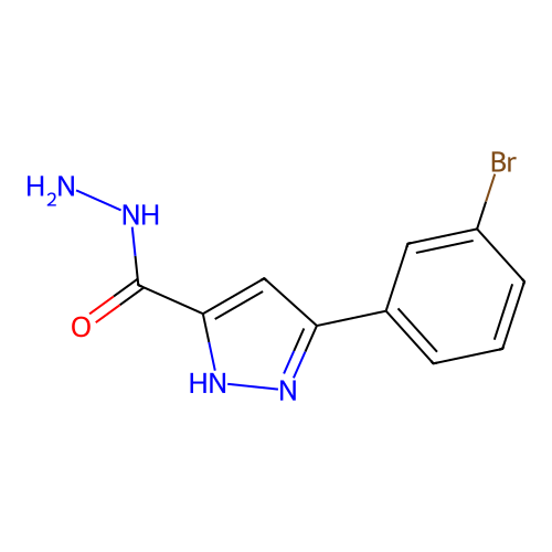 5-(3-bromophenyl)-1H-pyrazole-3-carbohydrazide structure