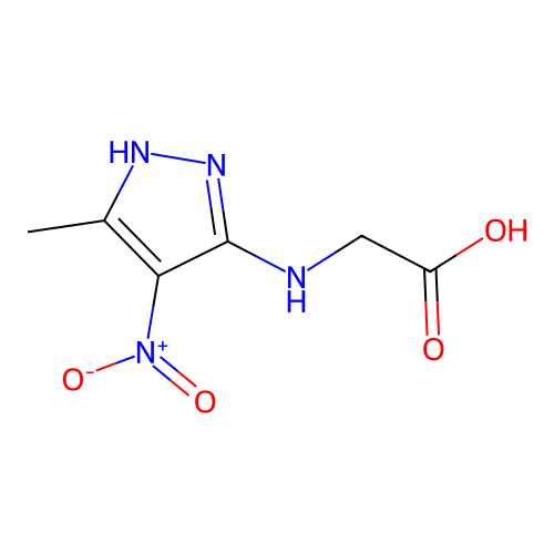 N-(3-methyl-4-nitro-1H-pyrazol-5-yl)glycine structure