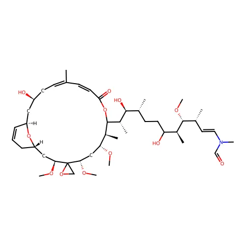 N-[(E,3R,4R,5S,9R,10S,11S)-6,10-二羟基-11-[(1S,3S,5S,7R,8S,12Z,14Z,17S,19R)-17-羟基-3,5,7-三甲氧基-8,14-二甲基-11-氧代螺[10,23-二氧杂双环[17.3.1]二十三-12,14,20-三烯-4,2''-环氧乙烷]-9-基]-4-甲氧基-3,5,9-三甲基十二-1-烯基]-N-甲基甲酰甲酰胺 structure
