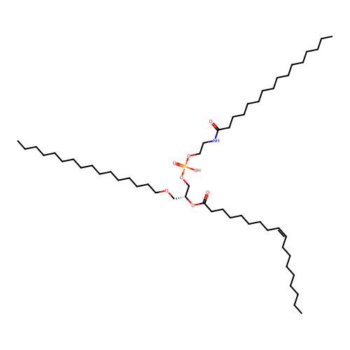 1-O-octadecyl-2-oleoyl-sn-glycero-3-phospho-(N-palmitoyl)ethanolamine structure