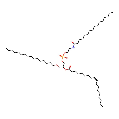 1-O-十八烷基-2-咯酰-sn-甘油基-3-磷酰-(N-棕榈酰)乙烷胺 structure