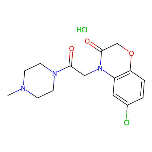 6-chloro-4-(2-(4-methylpiperazin-1-yl)-2-oxoethyl)-2H-benzo[b][1,4]oxazin-3(4H)-one hydrochloride structure