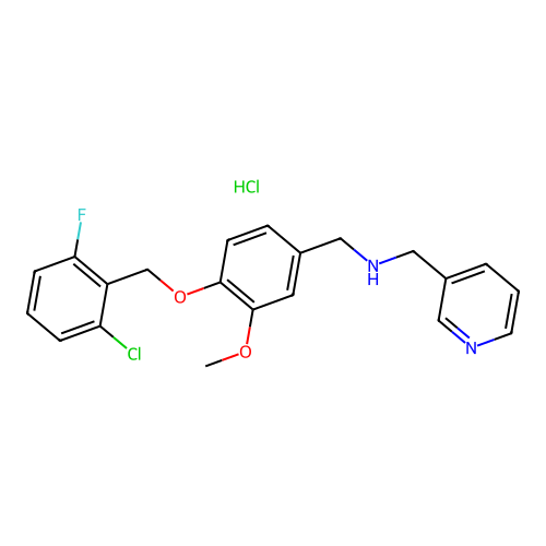 1-[4-[(2-chloro-6-fluorophenyl)methoxy]-3-methoxyphenyl]-N-(pyridin-3-ylmethyl)methanamine hydrochloride structure