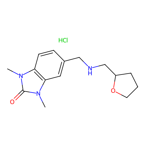 1,3-Dimethyl-5-{[(tetrahydro-furan-2-ylmethyl)-amino]-methyl}-1,3-dihydro-benzoimidazol-2-one hydrochloride structure