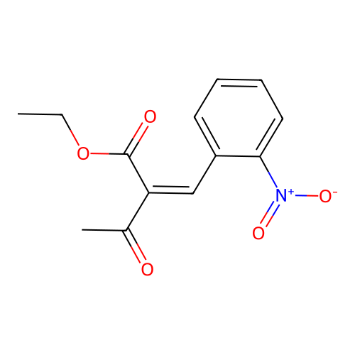 Ethyl 2-(o-nitrobenzylidene)acetoacetate structure