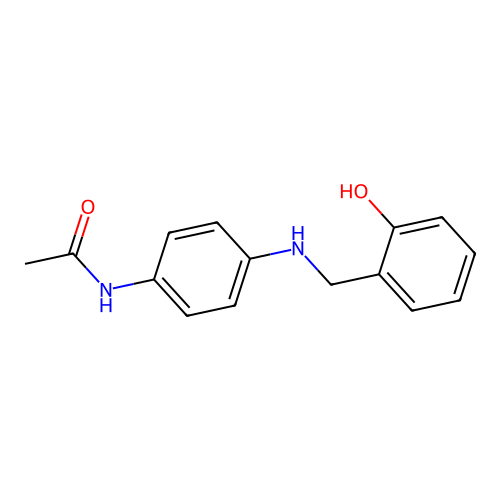 N-(4-{[(2-hydroxyphenyl)methyl]amino}phenyl)acetamide structure
