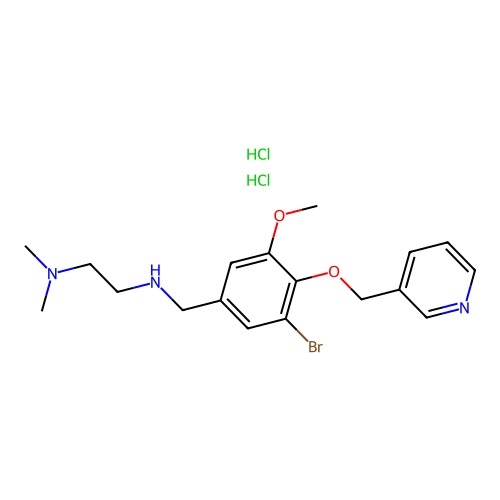 N-[[3-bromo-5-methoxy-4-(pyridin-3-ylmethoxy)phenyl]methyl]-N',N'-dimethylethane-1,2-diamine dihydrochloride structure