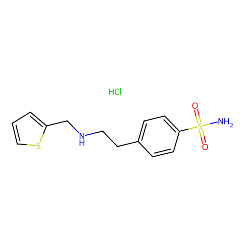 4-{2-[(2-Thienylmethyl)amino]ethyl}benzenesulfonamide hydrochloride structure