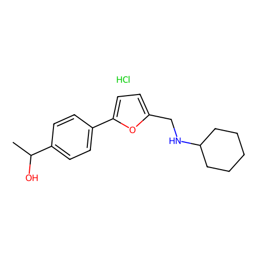 1-(4-(5-((Cyclohexylamino)methyl)furan-2-yl)phenyl)ethanol hydrochloride structure