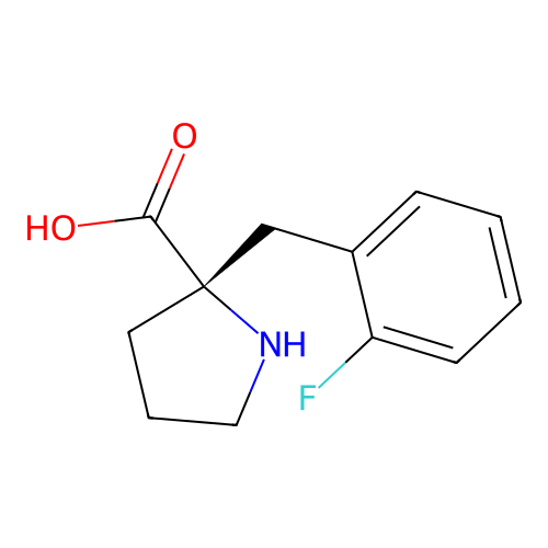 (2S)-2-[(2-fluorophenyl)methyl]pyrrolidine-2-carboxylic acid structure