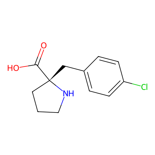 (2S)-2-[(4-chlorophenyl)methyl]pyrrolidine-2-carboxylic acid structure