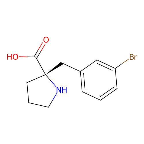 (2S)-2-[(3-bromophenyl)methyl]pyrrolidine-2-carboxylic acid structure