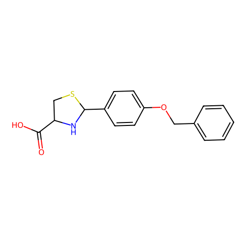 2-[4-(Benzyloxy)phenyl]-1,3-thiazolidine-4-carboxylic acid structure