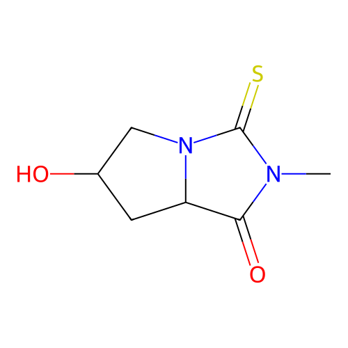6-Hydroxy-2-methyl-3-thioxo-2,5,6,7,7a-pentahydro-2-azapyrrolizin-1-one structure