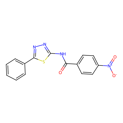 4-nitro-N-(5-phenyl-1,3,4-thiadiazol-2-yl)benzamide structure