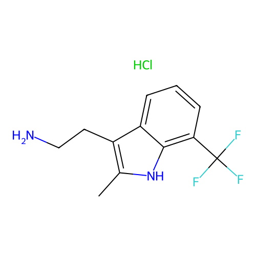 2-[2-methyl-7-(trifluoromethyl)-1H-indol-3-yl]ethanamine hydrochloride structure