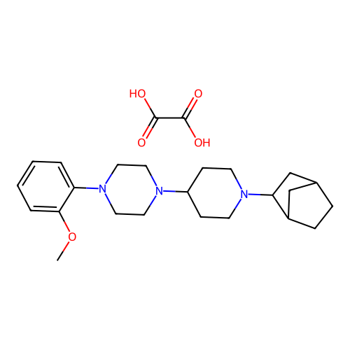 1-(1-(bicyclo[2.2.1]heptan-2-yl)piperidin-4-yl)-4-(2-methoxyphenyl)piperazine oxalate structure
