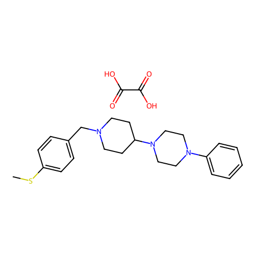 1-(1-(4-(Methylthio)benzyl)piperidin-4-yl)-4-phenylpiperazine oxalate structure